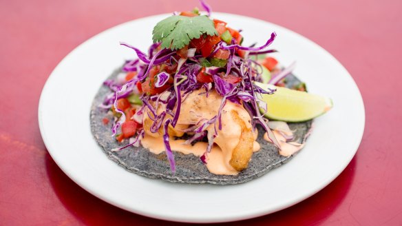 New wave of cooking: Galaxy Taco's Baja fish tacos.