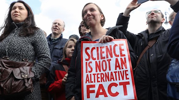 One of April's global "March for Science" demonstrations in Berlin.