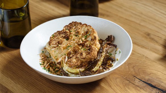 The Town Mouse menu often made vegetables the hero, such as this roast cauliflower, almond and broad bean miso dish.