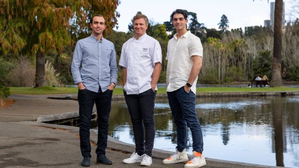 From left: the Darling Group's  director Nick Seoud, executive chef Ashley Hicks and head of marketing Chris Seoud.