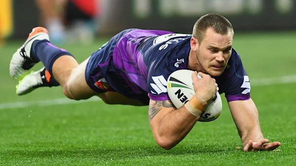 Too good: Cheyse Blair dives in to score.