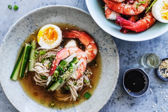 Cold noodle soup for hot days.