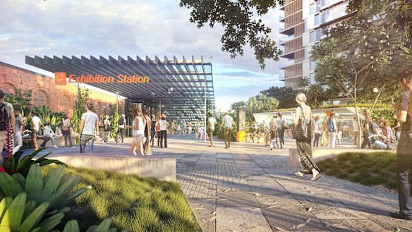 Cross River Rail's proposed Exhibition station at Bowen Hills.