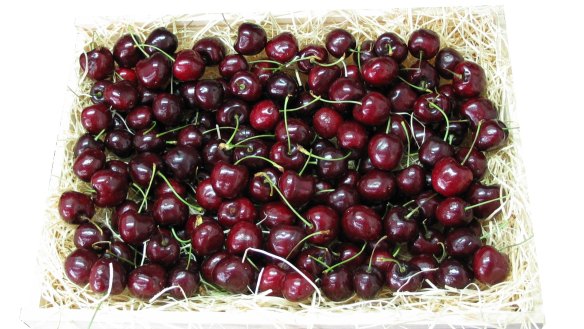 A big, celebratory box of Snowgoose cherries. 