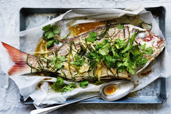 Symbolic steamed snapper.