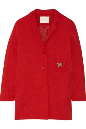 Maje Fripe Woven Cotton-Blend coat, $390

