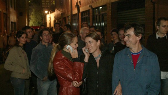 Prince fans swamp Bennetts Lane in the hope of glimpsing their idol in 2003.