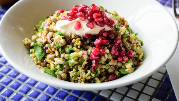 Hellenic Republic's popular Cypriot grain salad is packed with protein-packed lentils. 