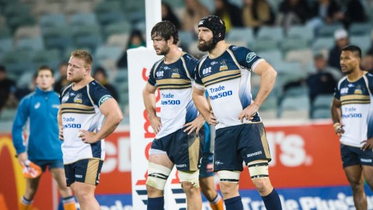 Brumbies players Sam Carter and Scott Fardy.