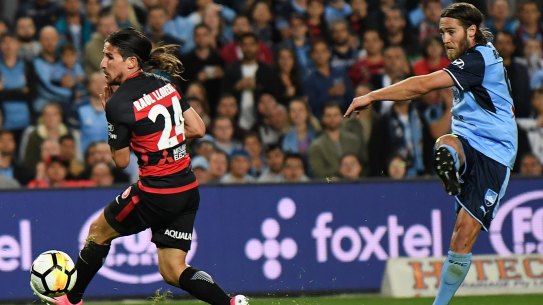 Fierce: Josh Brilliante launches the drive that levelled the scores.