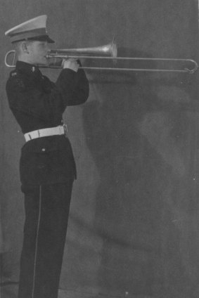 Mike Butcher in the Royal Marine Band at 14.