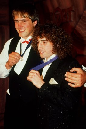 Before midfielders ruled: Tony Lockett and John Platten sharing the Brownlow Medal in 1987.