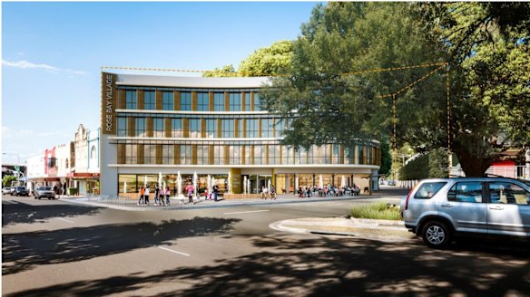 An artist's impression of the proposed redevelopment of the Wilberforce Avenue car park in Rose Bay, which would include about 25 apartments.