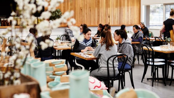 Robert Gordon Kitchen takes up one side of a hangar-sized factory outlet in Pakenham.