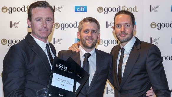 The team from Vittoria Coffee Restaurant of the Year, Brae, including chef Dan Hunter (left).