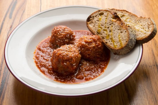 Nonna's meatballs are served with or without pasta.