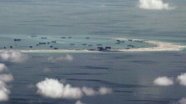 A disputed island in the South China Sea. 