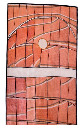 John Mawurndjul's Milmilngkan, (2008). Mawurndjul says he was inspired by a dream to make bigger bark paintings.