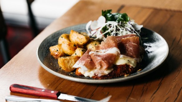 Chicken parma from the Empress Hotel in Fitzroy North is available for take away.