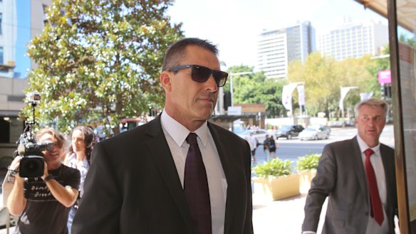 Shane Day arrives at court for sentencing.