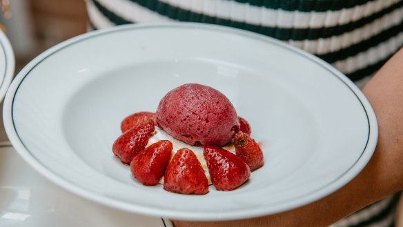 Kin's strawberry and durif sorbet with Italian meringue features the Rutherglen region's signature grape.