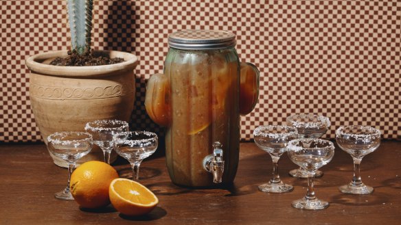The Cactus cocktail for large groups is three litres of tequila, blood orange and prosecco.
