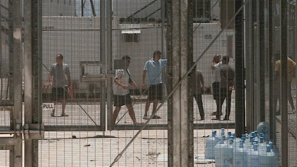 Asylum seekers at the Manus Island detention centre.
