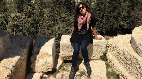 Ruby Hamad in Baalbek (ancient Roman ruins) in Lebanon's north-east on her first and only trip back to Lebanon last year.