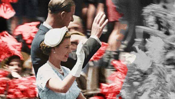 Queen Elizabeth II and Prince Philip in Australia in Colour.