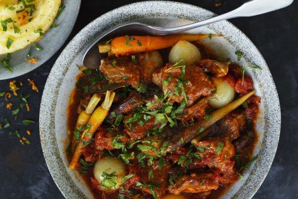 Braised veal with orange gremolata
