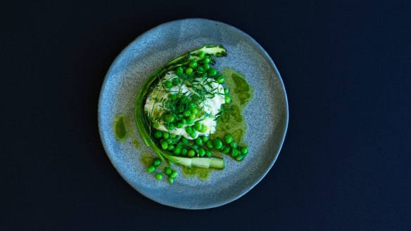 Summer peas with grilled asparagus and stracciatella is on the new menu.