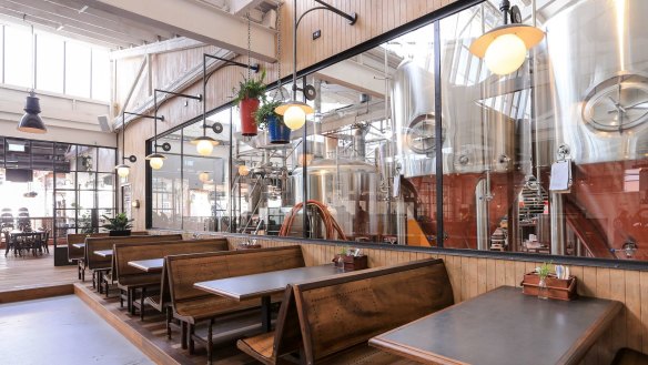 Tram seat booths at Stomping Ground in Collingwood.