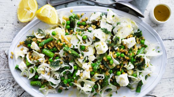 To make this salad extra luxurious, double the amount of peas, you won't regret it.