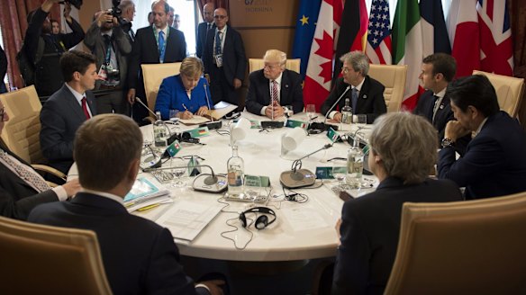 G7 leaders met in Sicily on Friday to discuss trade, climate change, refugees and other issues. 