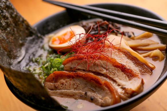 Flavour-packed: Pork belly ramen.