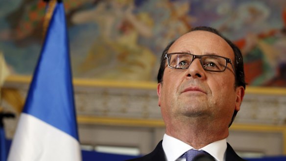 French President Francois Hollande delivers a speech the day after the Bastille Day truck attack.