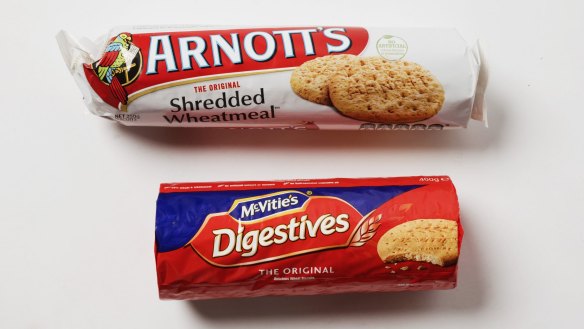 McVitie's Digestive lacks the structural integrity of Arnott's Shredded Wheatmeal.