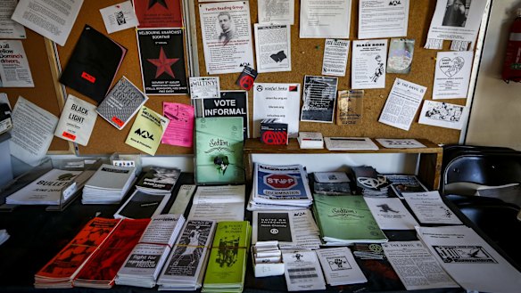 Literature at the Melbourne Anarchist Club in Northcote.