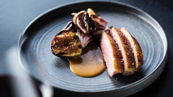 The duck with radicchio, fig and hazelnut.
