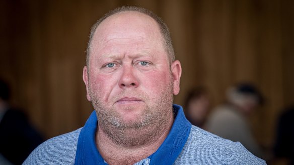 Farmer Brad Adams at the AGM.