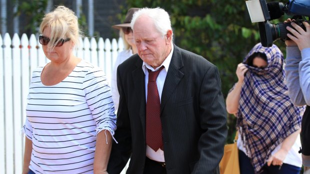 Greyhound trainer Tom Noble leaves court in Ipswich after dodging prison time over his conviction for livebaiting.