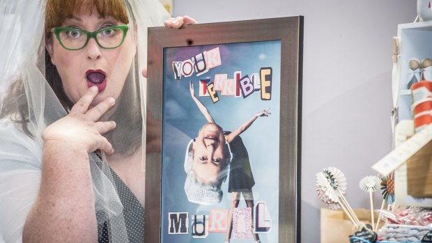 Canberra's own iconic actress Gabby Millgate (of Muriel's Wedding fame) has created the "You're Terrible Mural" products, puns that will appear on tea-towels and mugs. They will be stocked at The Markets Wanniassa.