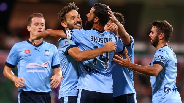 Another one: Sydney FC players celebrate.
