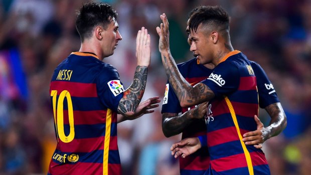 Messi and Neymar, right, gelled well with teammate Luis Suarez.