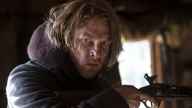 Domhnall Gleeson as Captain Andrew Henry in <i>The Revenant</i>. Gleeson says the cast told jokes to help cope with the extreme conditions faced during filming.