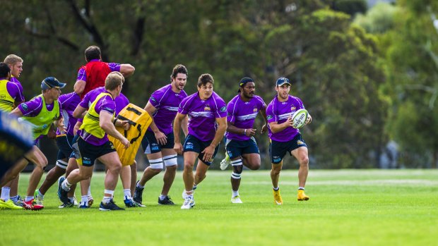 Brumbies players are sweating it out during training this pre-season.