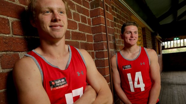 Callum Mills (left) and Jacob Hopper are expected to join Sydney and GWS later this year as academy players.