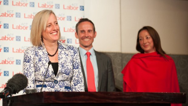 ACT MPs Katy Gallagher, Andrew Leigh and Gai Brodtmann.