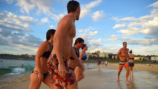 Beating the crowd: even Bondi is expected to reach 37 degrees on Wednesday.