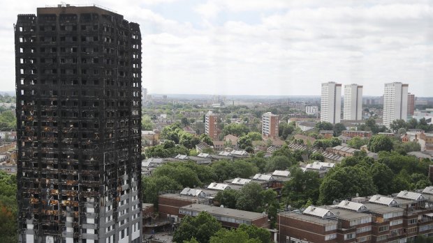 The burnt-out shell of the Grenfell Tower apartment building in London, following a fire that left more than 80 people dead.